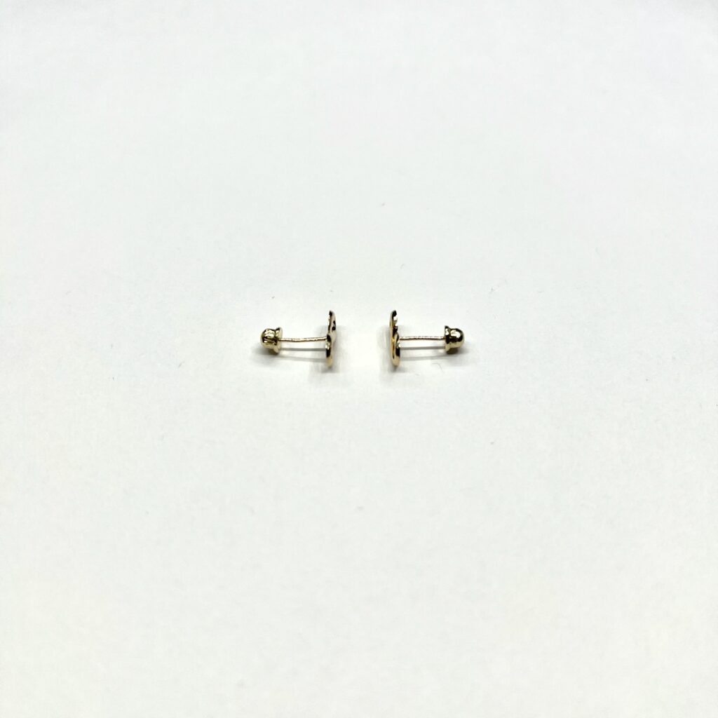 14k Gold Infinity Stud Earrings Side