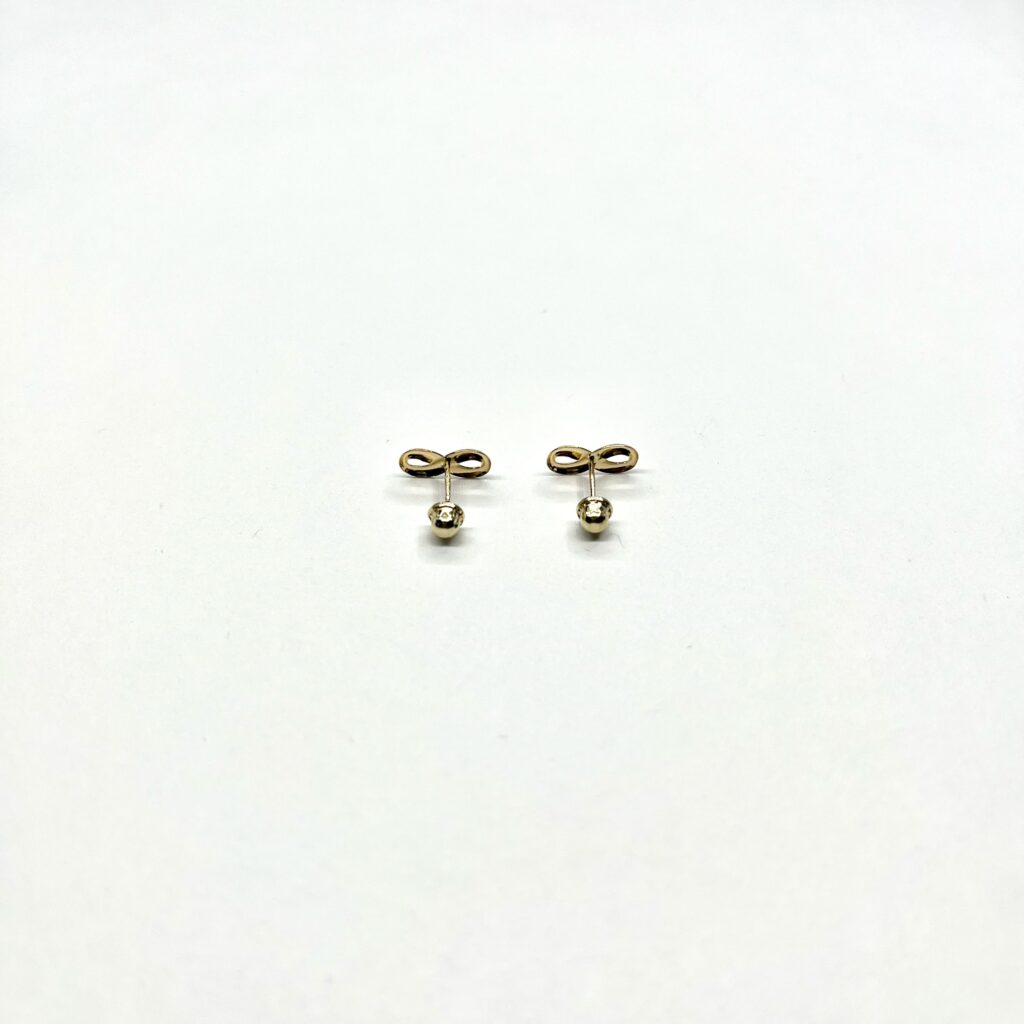 14k Gold Infinity Stud Earrings Back