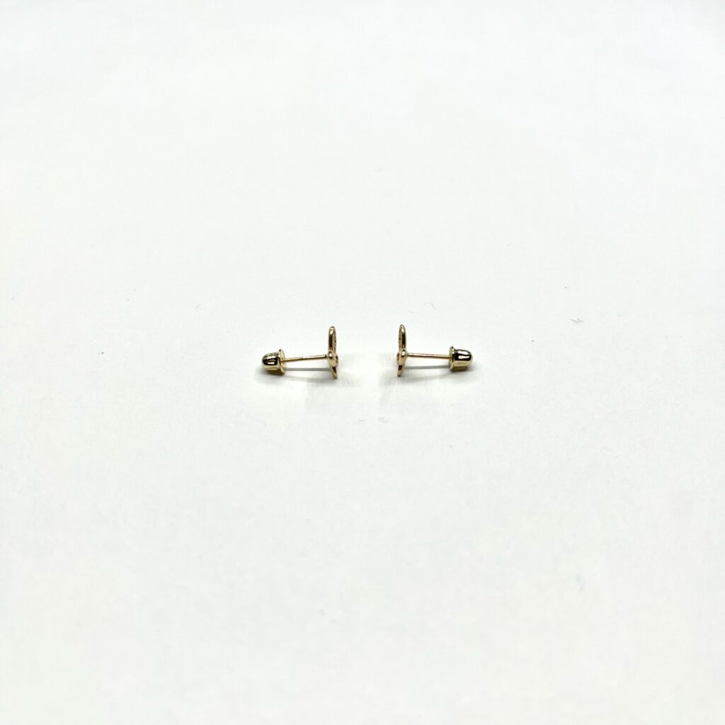 14k Gold Butterfly Stud Earrings Side